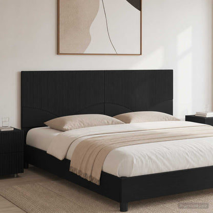 vidaXL Wall-Mounted Headboard HOORN Black Engineered Wood