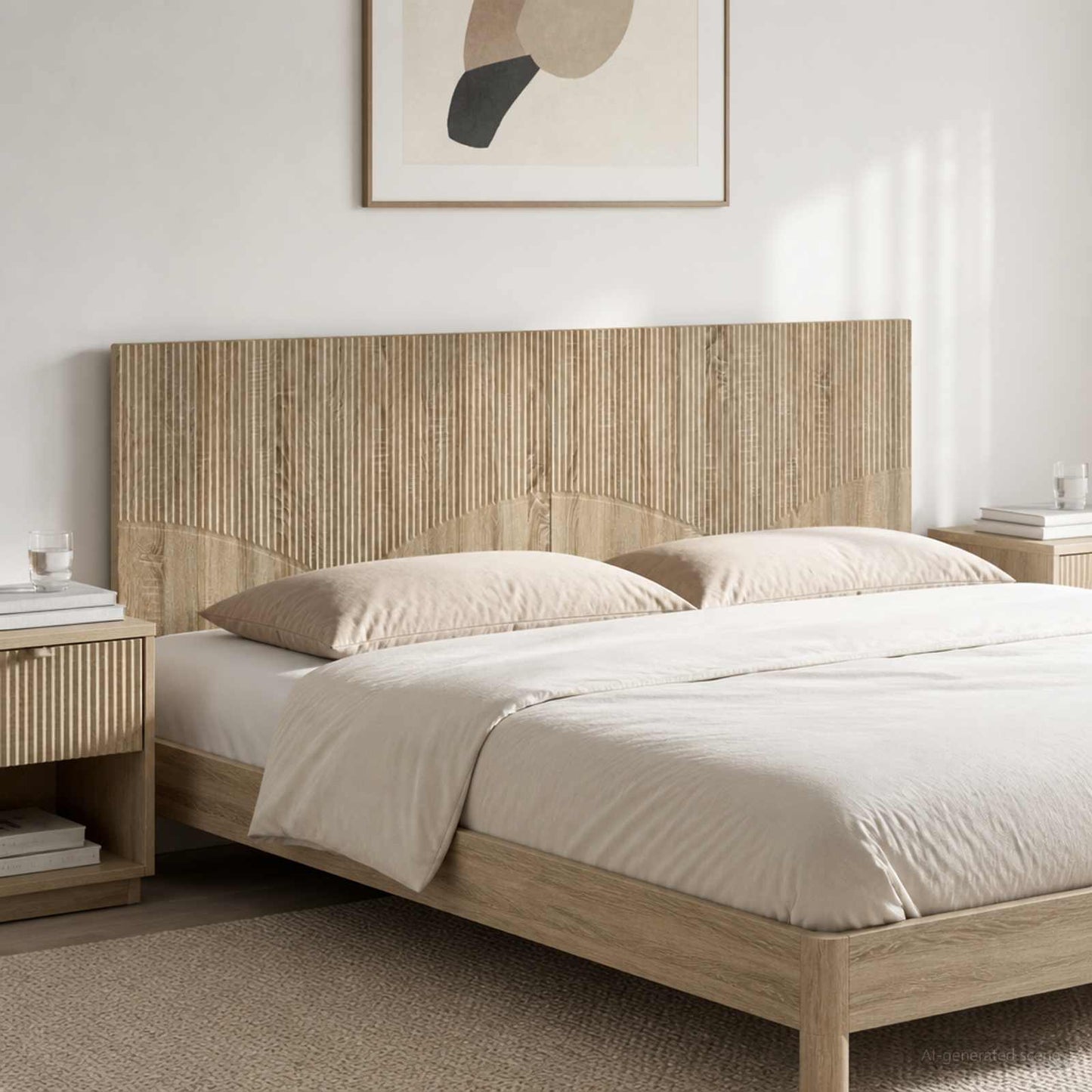 vidaXL Wall-Mounted Headboard HOORN Sonoma Oak Engineered Wood