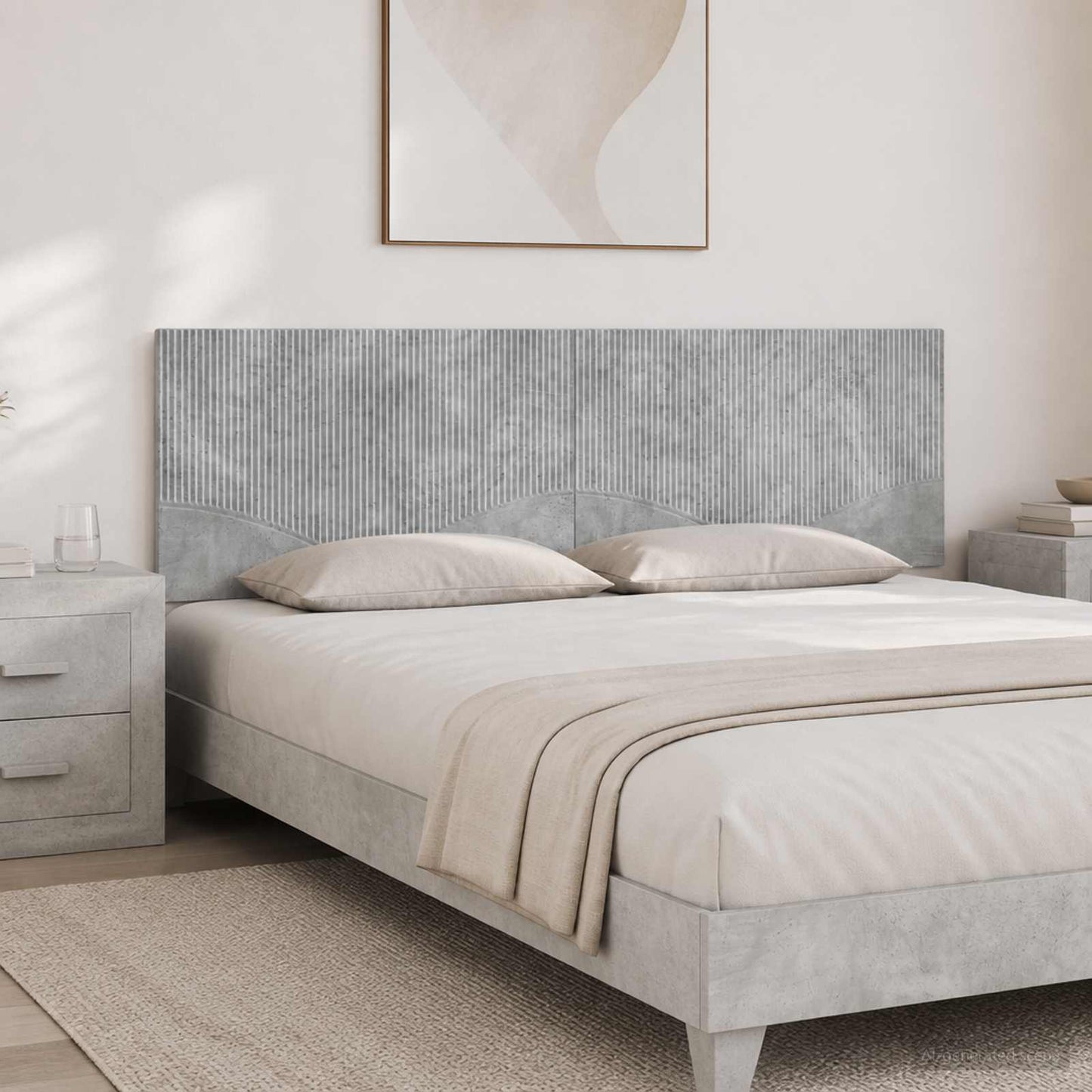 vidaXL Wall-Mounted Headboard HOORN Concrete Grey Engineered Wood