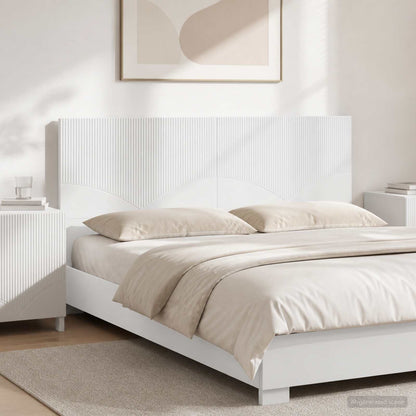 vidaXL Wall-Mounted Headboard HOORN High Gloss White Engineered Wood
