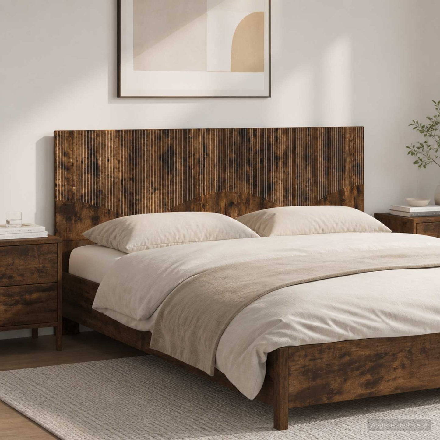 vidaXL Wall-Mounted Headboard HOORN Smoked Oak Engineered Wood