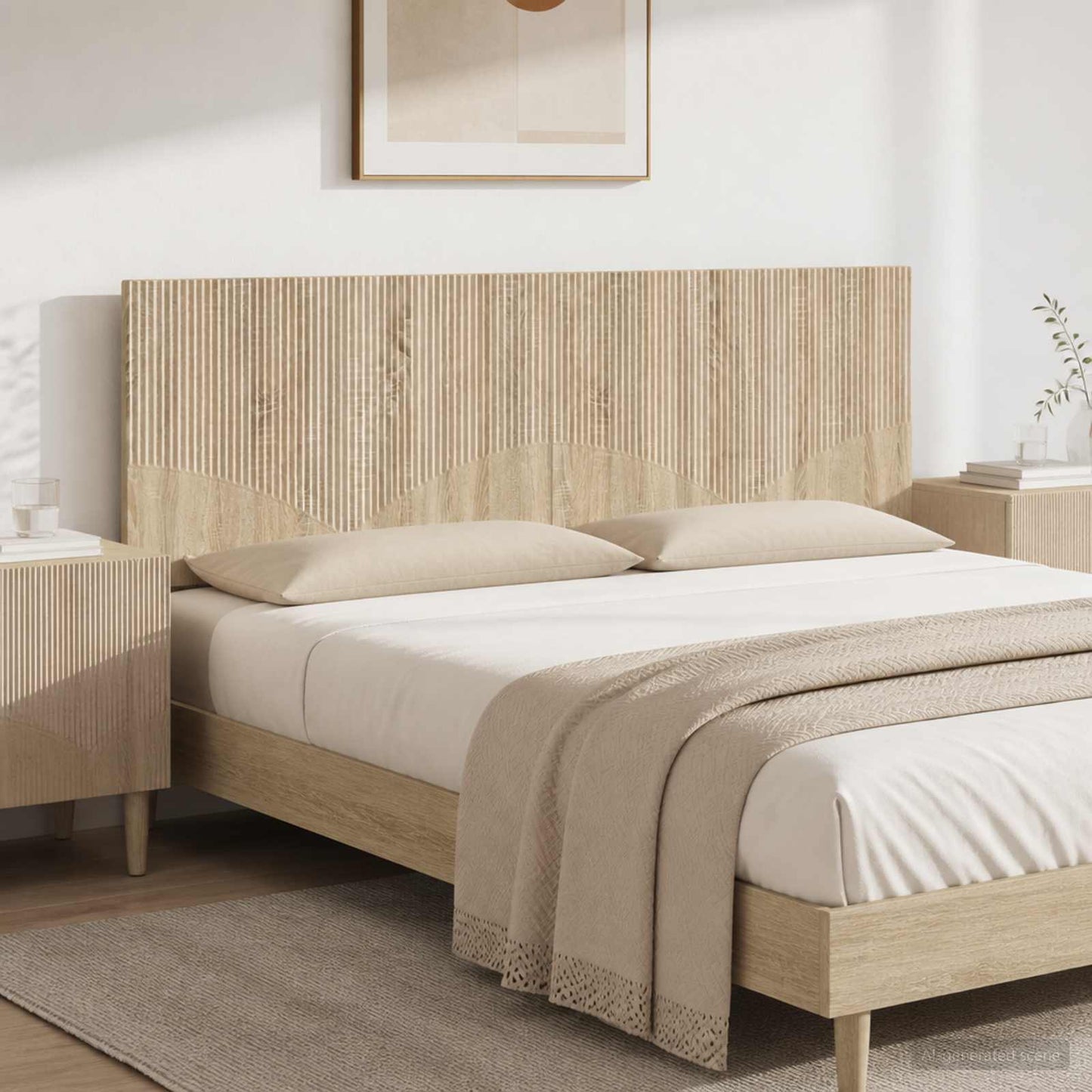 vidaXL Wall-Mounted Headboard HOORN Sonoma Oak Engineered Wood