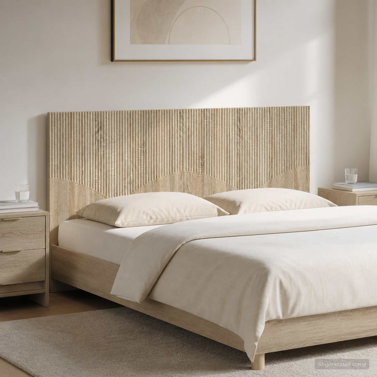 vidaXL Wall-Mounted Headboard HOORN Sonoma Oak Engineered Wood