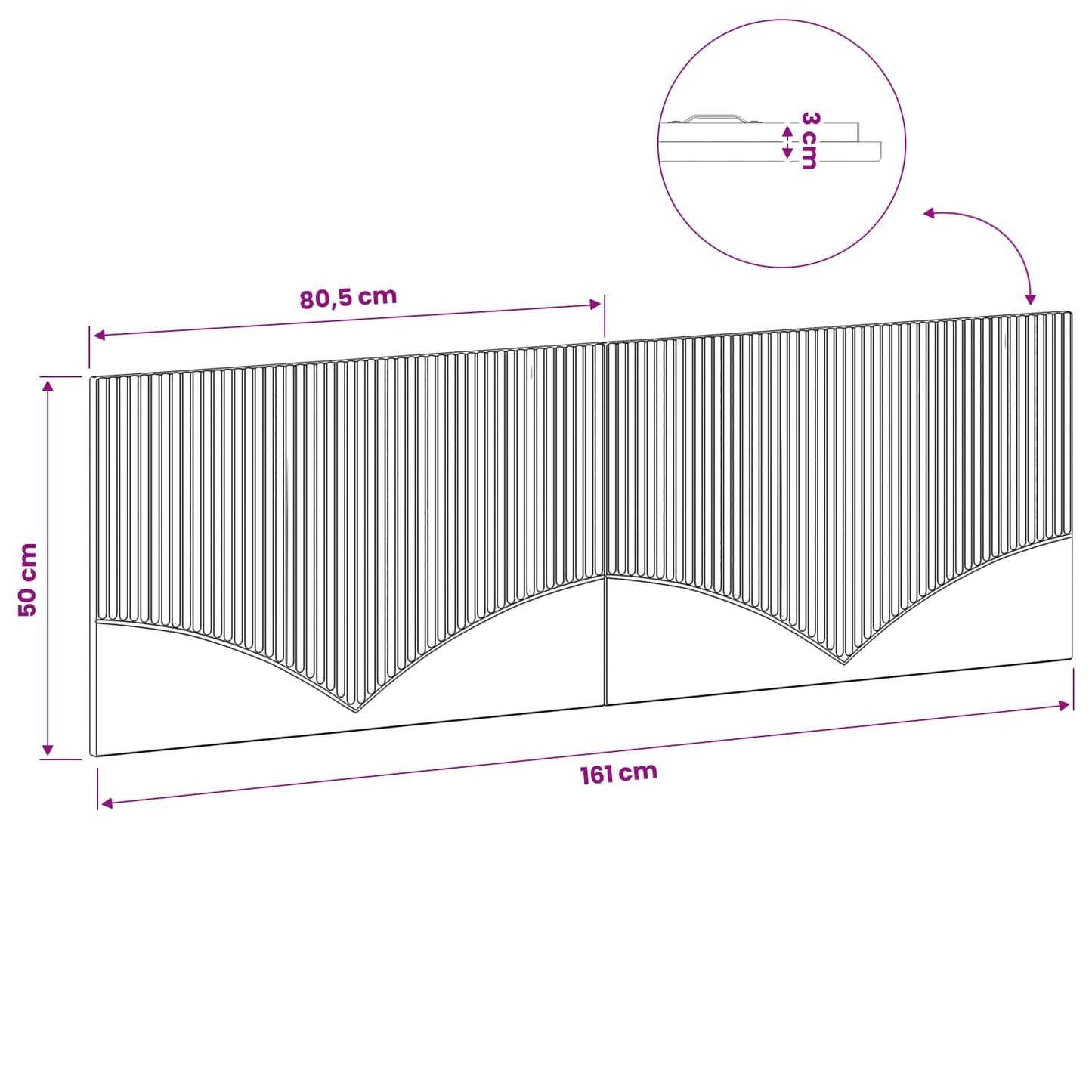 vidaXL Wall-Mounted Headboard HOORN Concrete Grey Engineered Wood