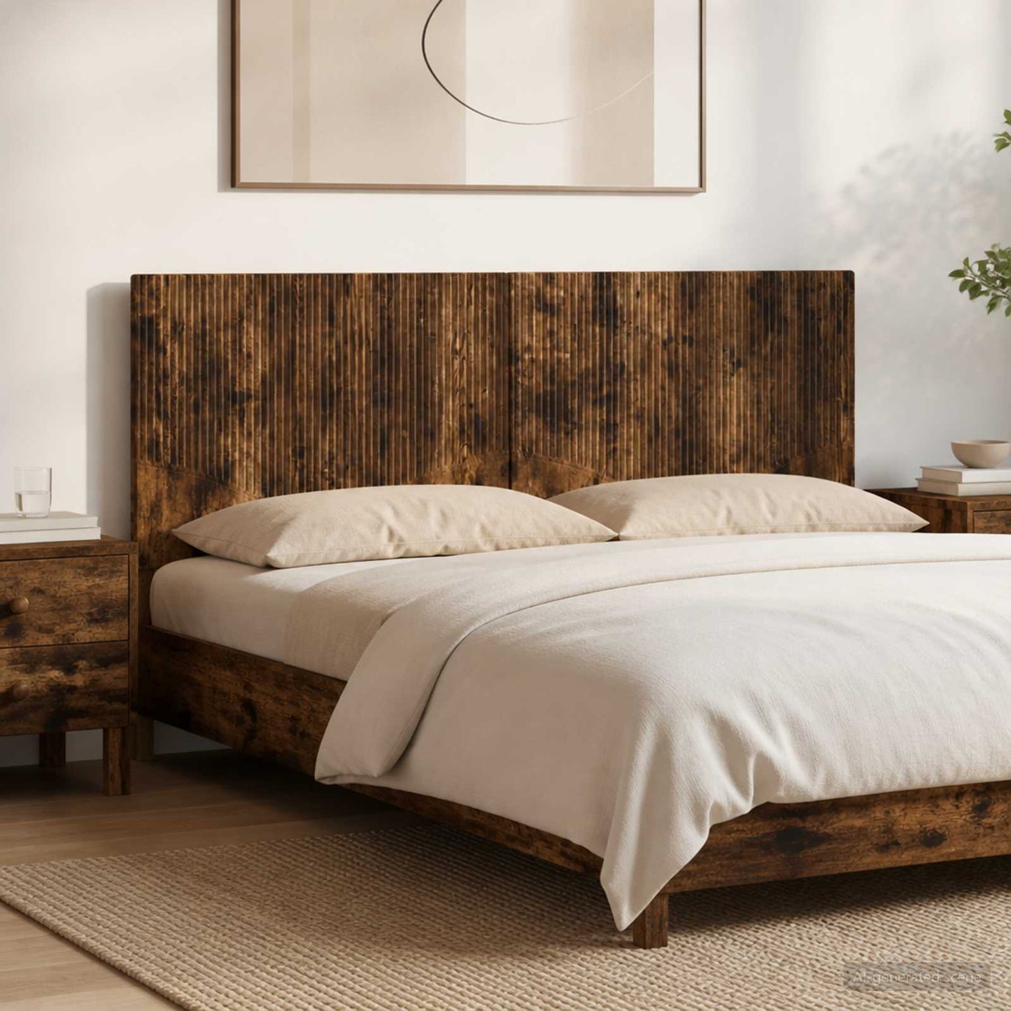 vidaXL Wall-Mounted Headboard HOORN Smoked Oak Engineered Wood