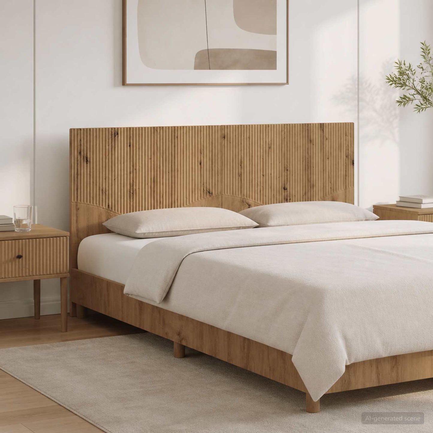 vidaXL Wall-Mounted Headboard HOORN Artisan Oak Engineered Wood