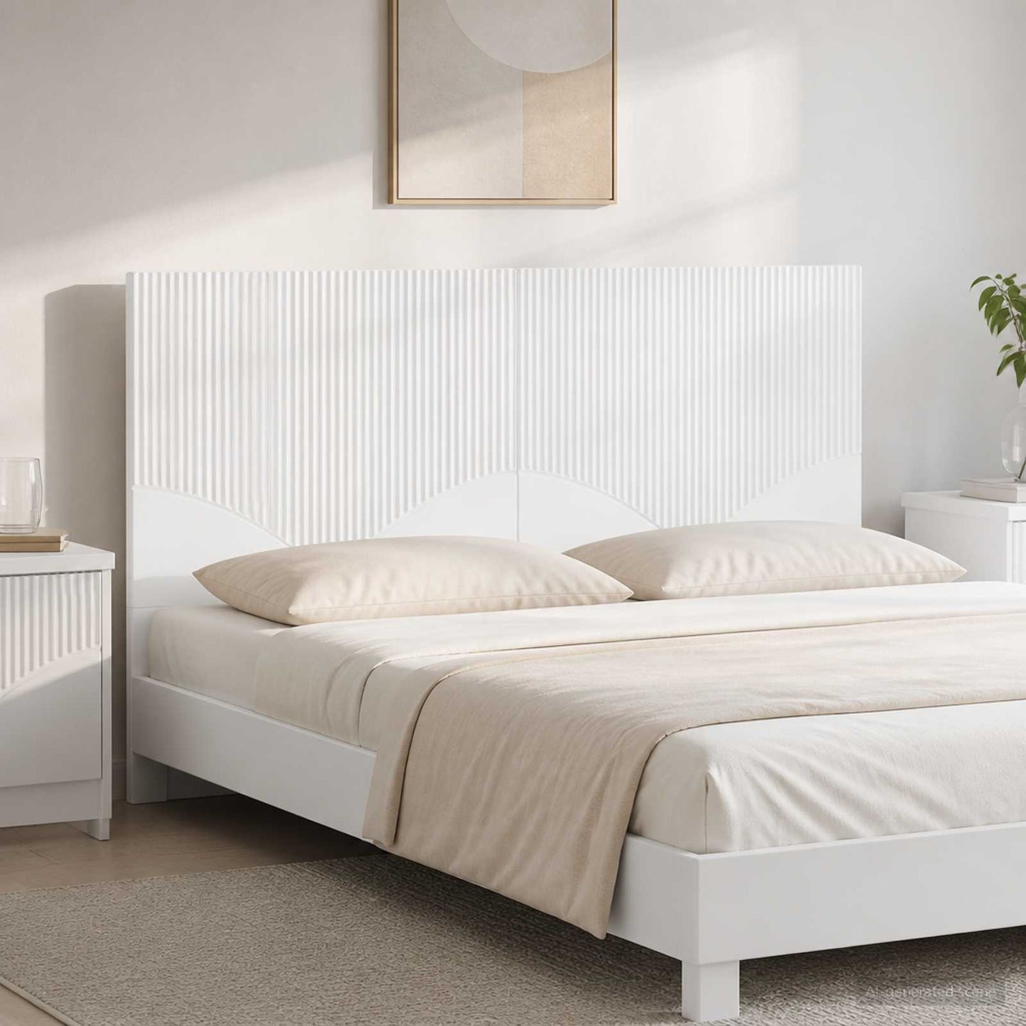 vidaXL Wall-Mounted Headboard HOORN White Engineered Wood