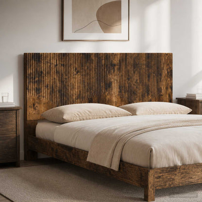 vidaXL Wall-Mounted Headboard HOORN Smoked Oak Engineered Wood