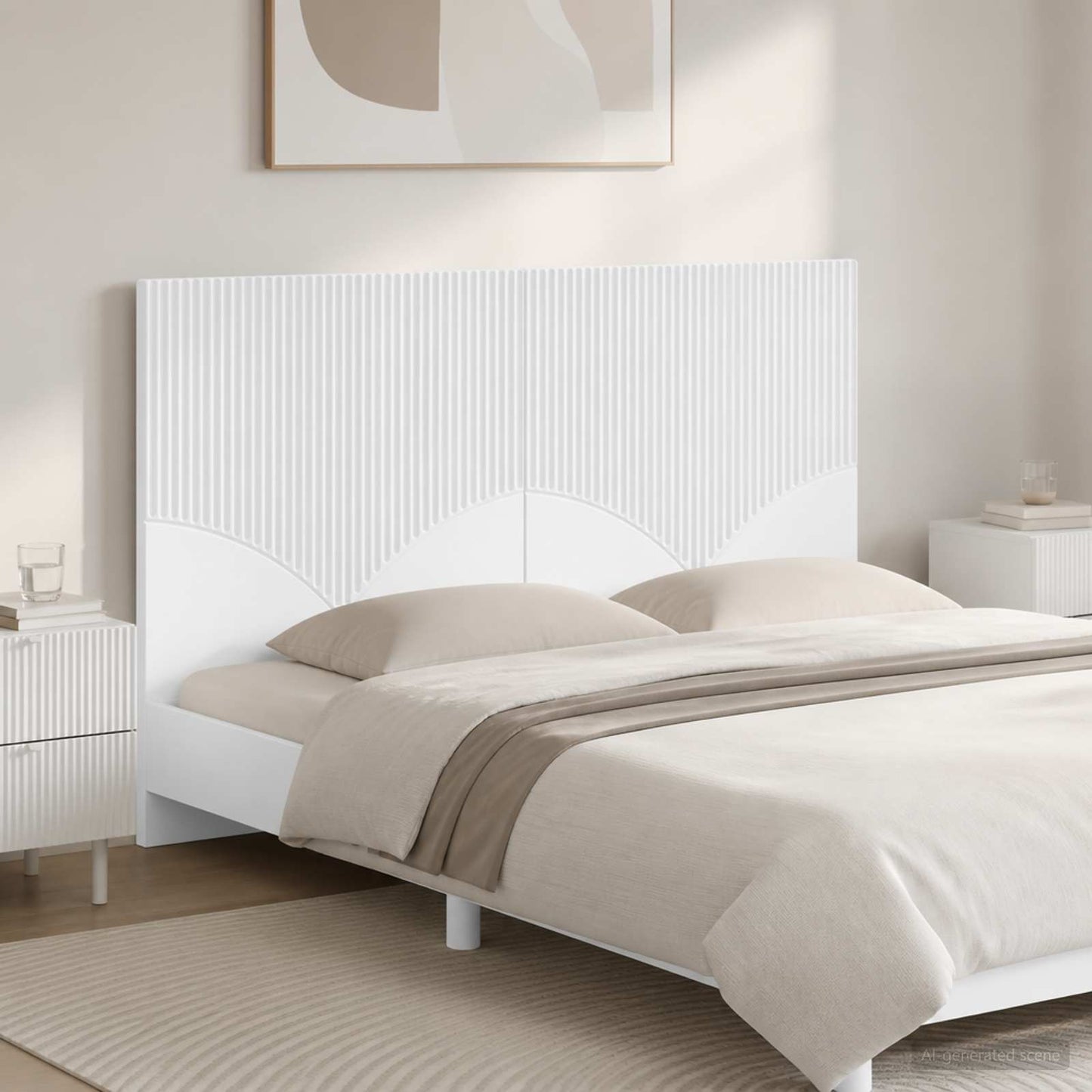 vidaXL Wall-Mounted Headboard HOORN White Engineered Wood