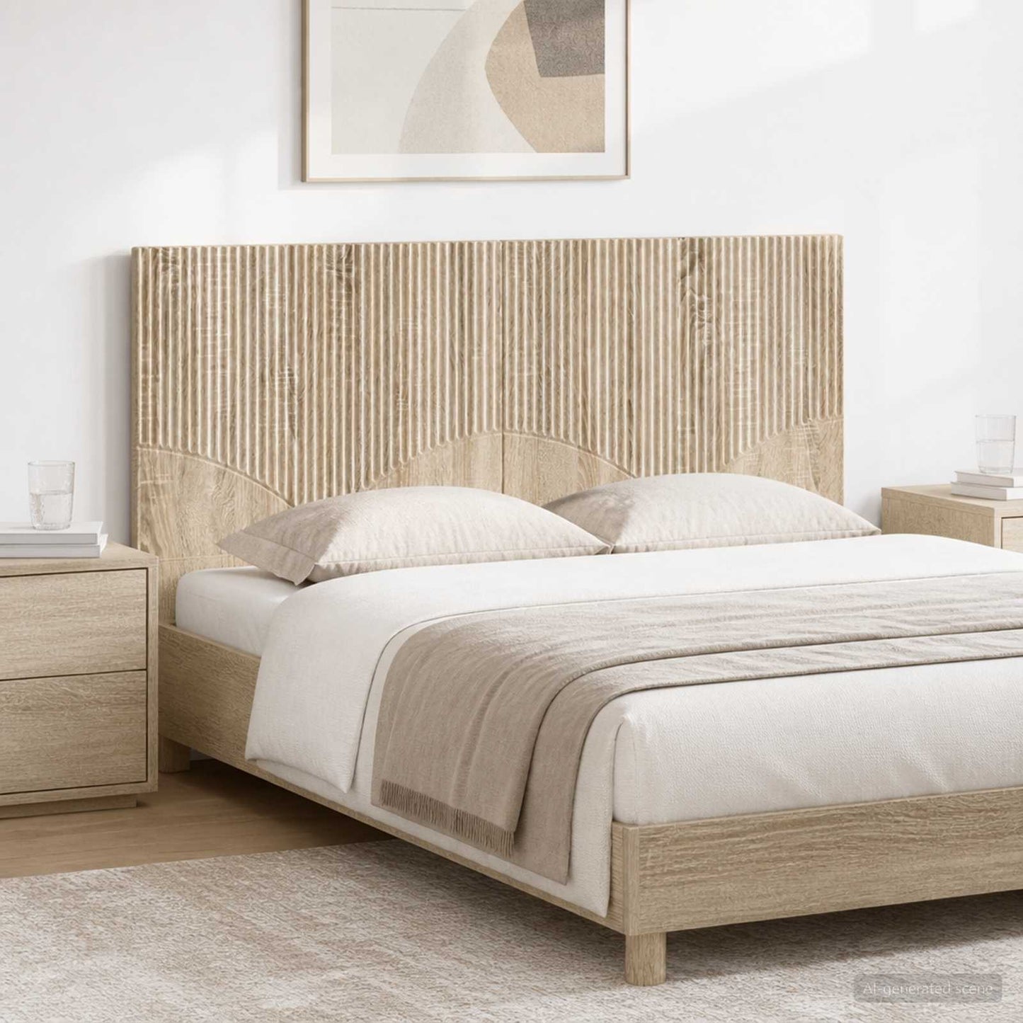 vidaXL Wall-Mounted Headboard HOORN Sonoma Oak Engineered Wood