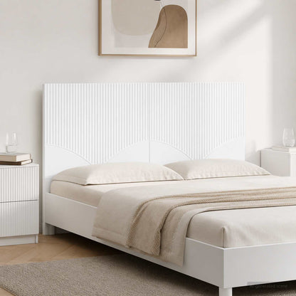 vidaXL Wall-Mounted Headboard HOORN High Gloss White Engineered Wood