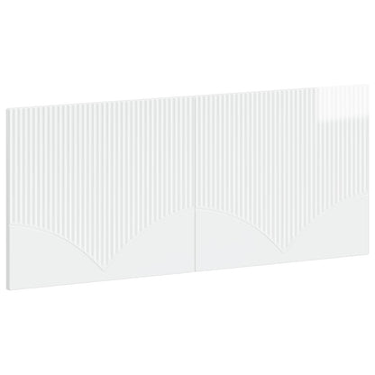 vidaXL Wall-Mounted Headboard HOORN High Gloss White Engineered Wood