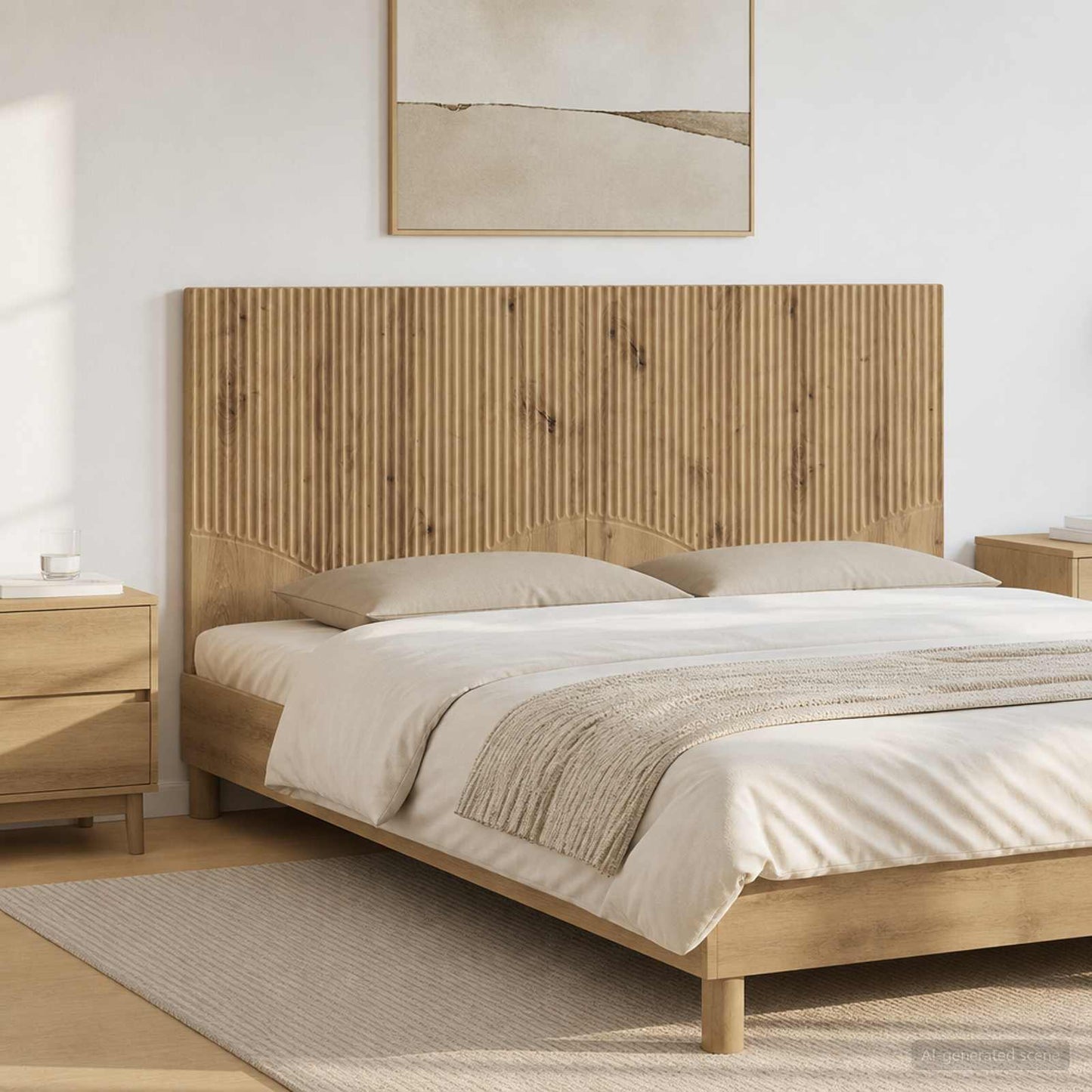vidaXL Wall-Mounted Headboard HOORN Artisan Oak Engineered Wood
