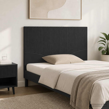 vidaXL Wall-Mounted Headboard HOORN Black Engineered Wood