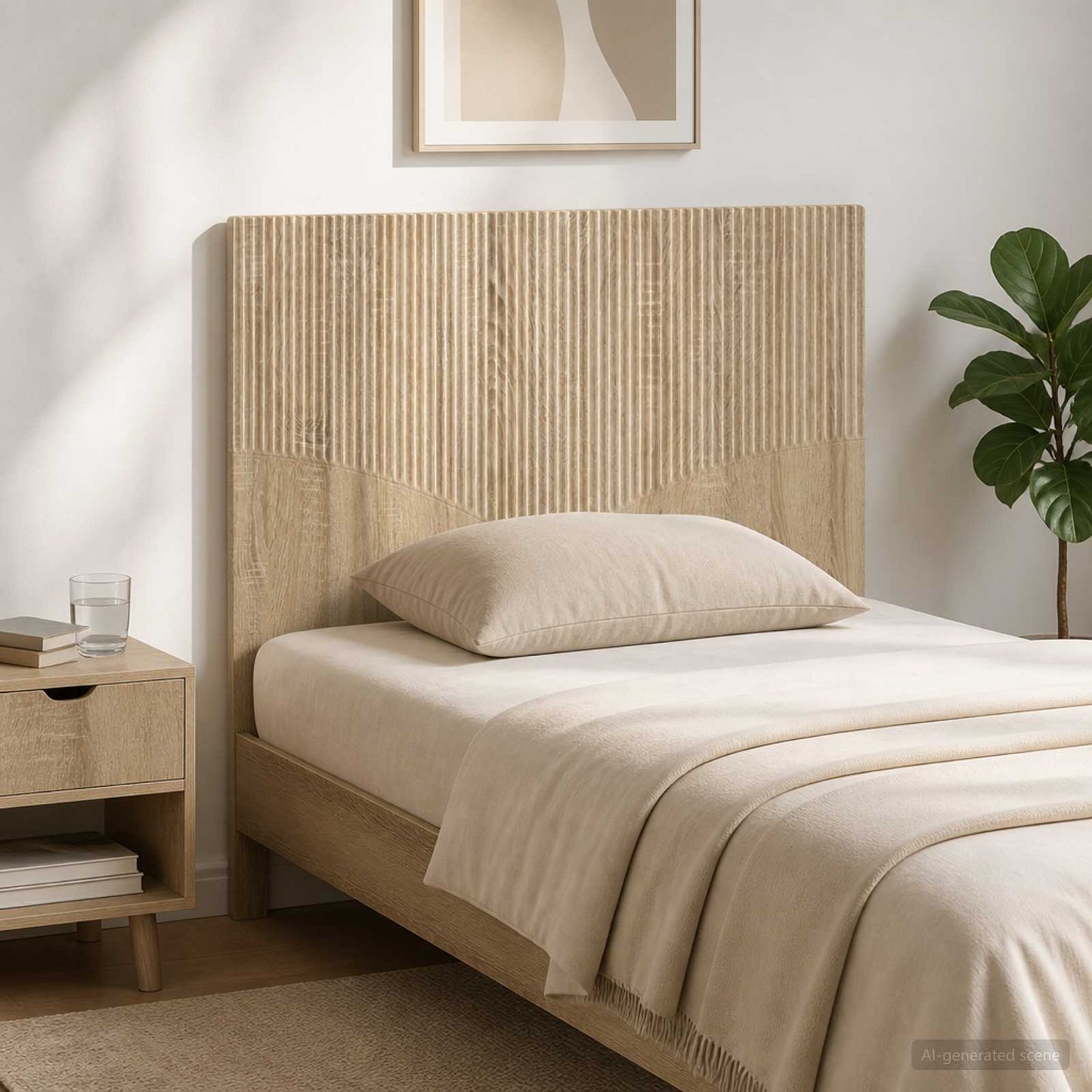 vidaXL Wall-Mounted Headboard HOORN Sonoma Oak Engineered Wood