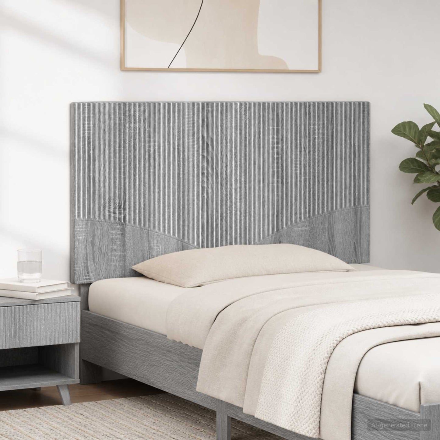 vidaXL Wall-Mounted Headboard HOORN Grey Sonoma Engineered Wood