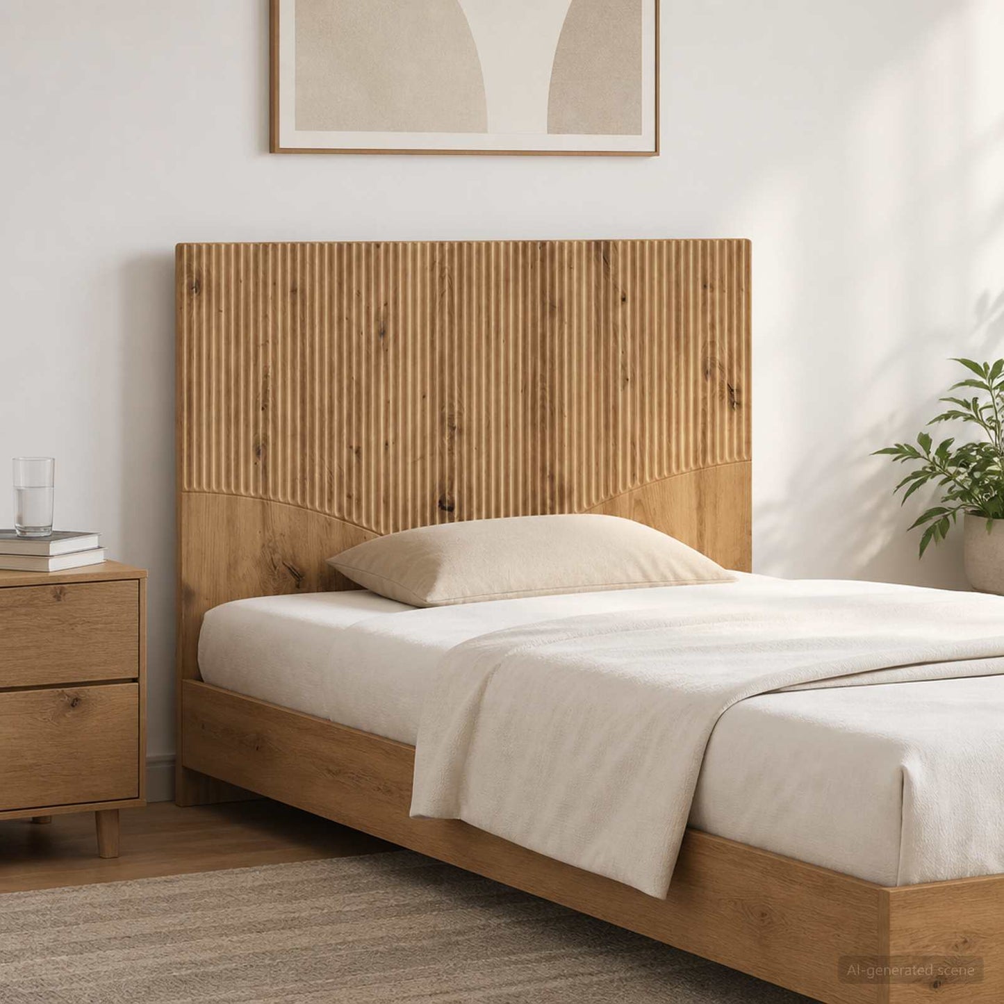 vidaXL Wall-Mounted Headboard HOORN Artisan Oak Engineered Wood