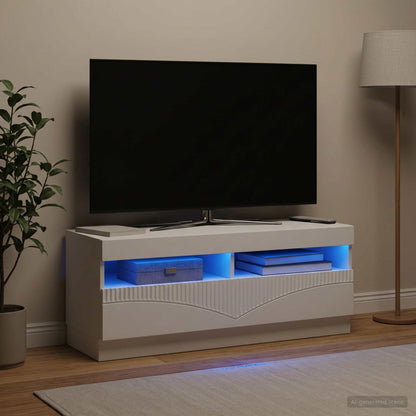 vidaXL LED TV Cabinet White Engineered Wood