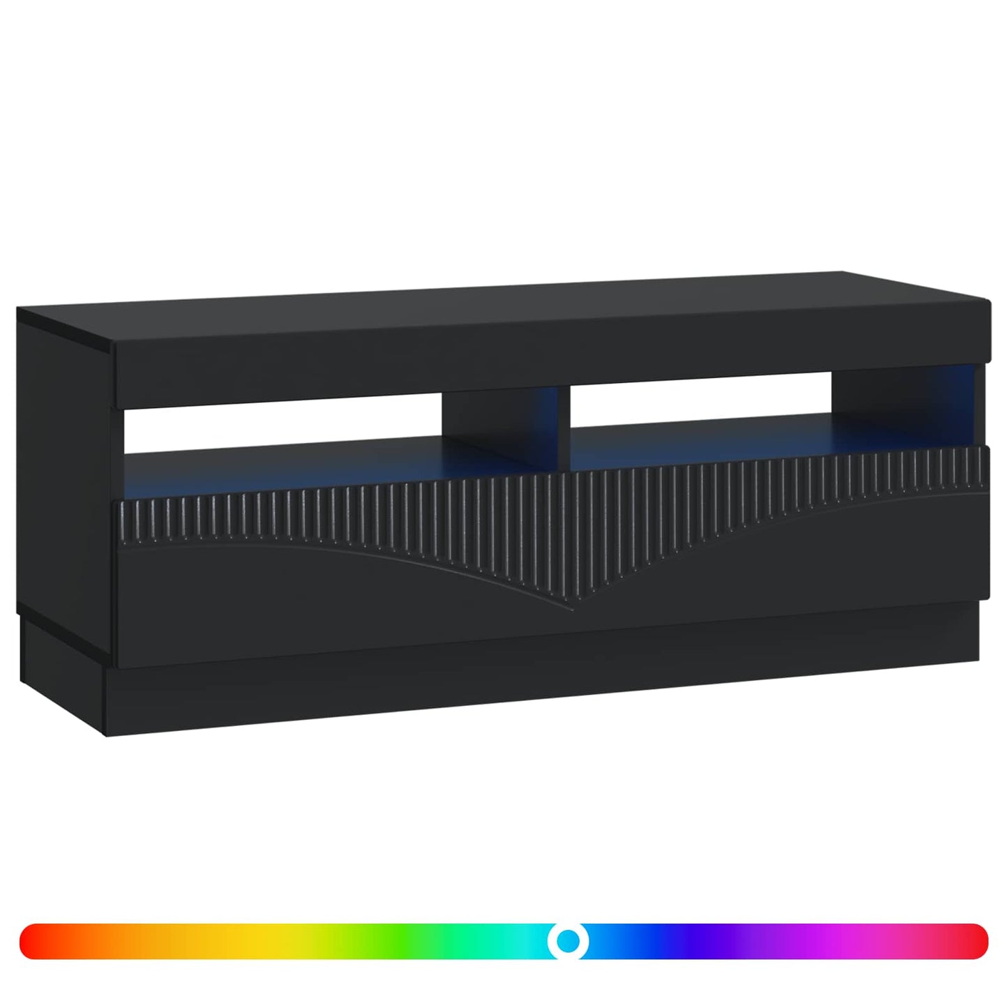 vidaXL LED TV Cabinet Black Engineered Wood