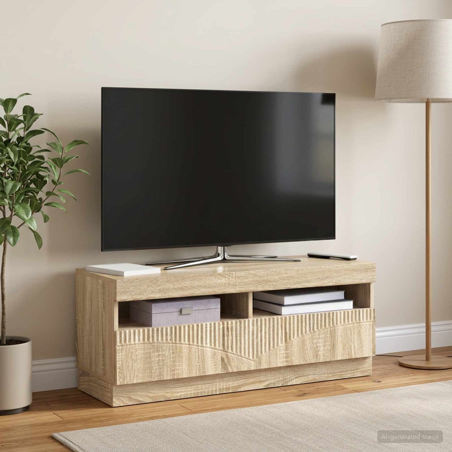 vidaXL LED TV Cabinet Sonoma Oak Engineered Wood