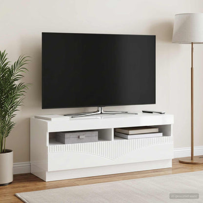 vidaXL LED TV Cabinet High Gloss White Engineered Wood
