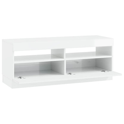 vidaXL LED TV Cabinet High Gloss White Engineered Wood