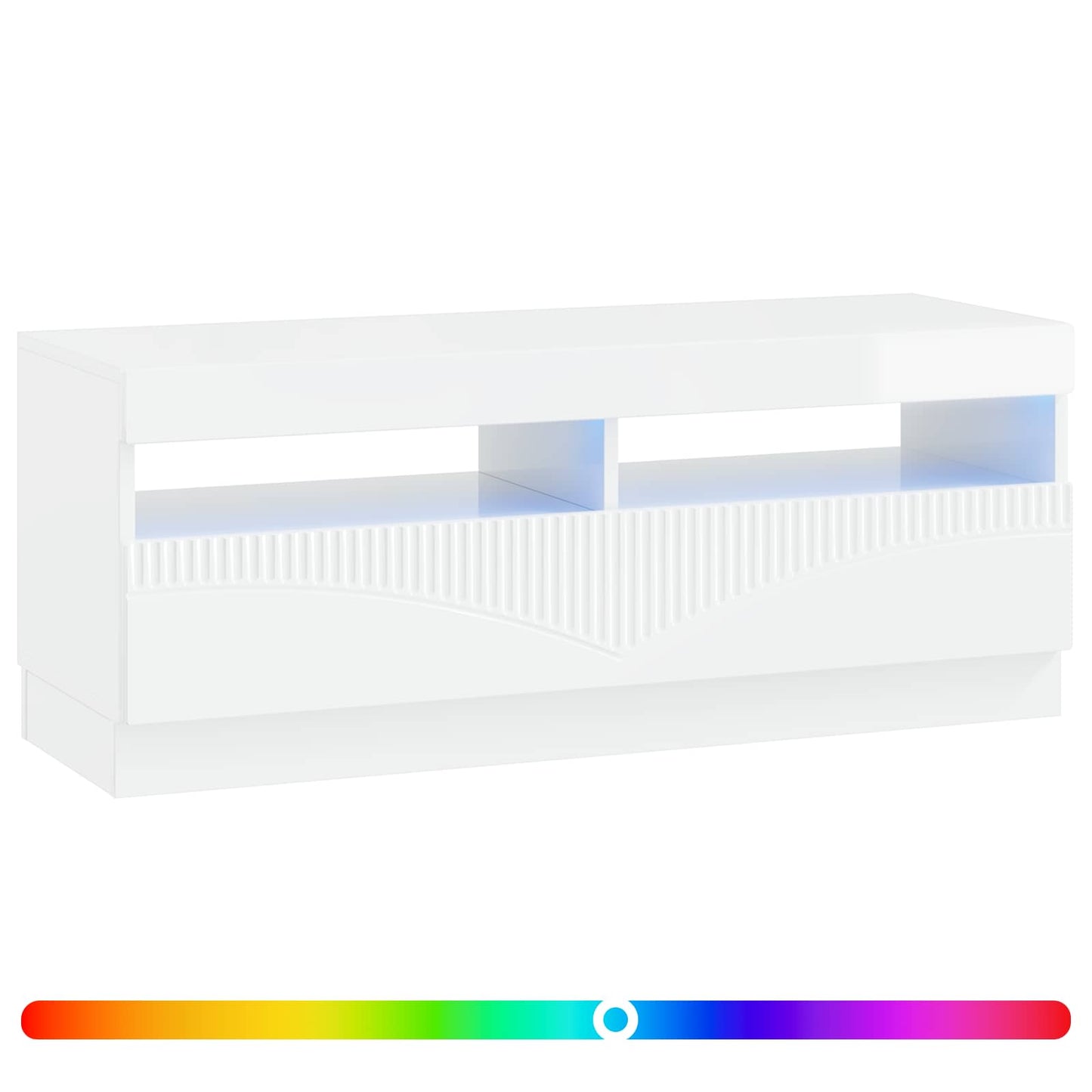 vidaXL LED TV Cabinet High Gloss White Engineered Wood