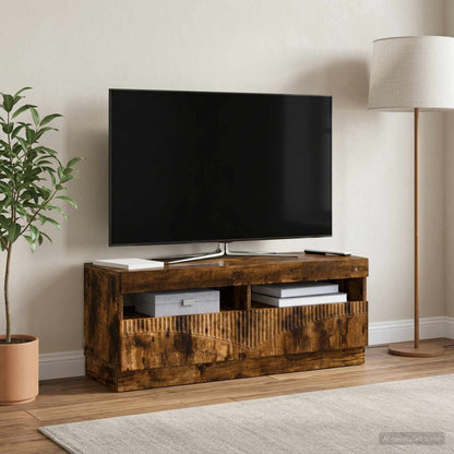 vidaXL LED TV Cabinet Smoked Oak Engineered Wood