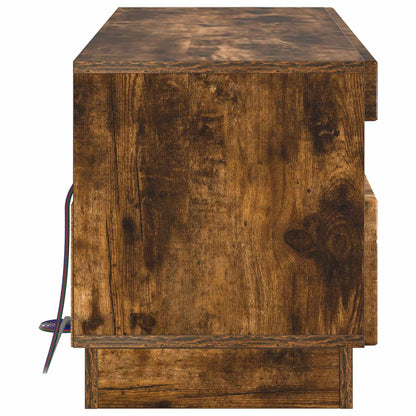 vidaXL LED TV Cabinet Smoked Oak Engineered Wood