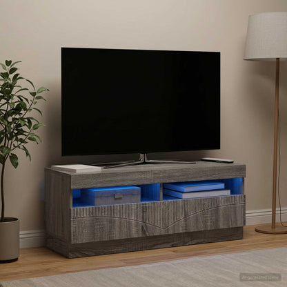 vidaXL LED TV Cabinet Grey Sonoma Engineered Wood