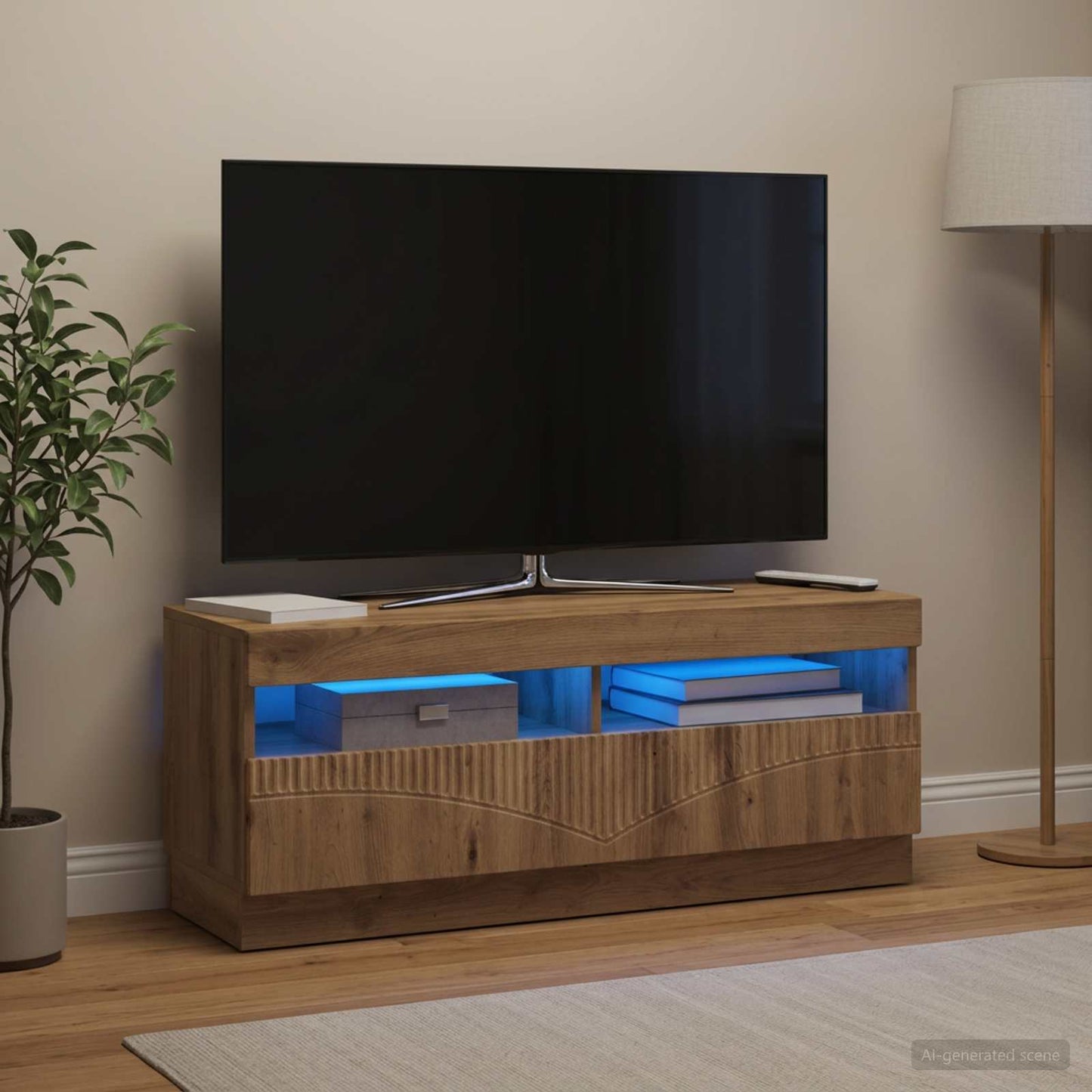 vidaXL LED TV Cabinet Artisan Oak Engineered Wood
