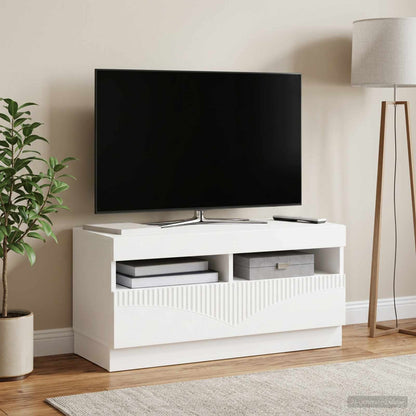 vidaXL LED TV Cabinet White Engineered Wood