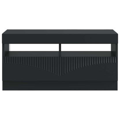 vidaXL LED TV Cabinet Black Engineered Wood