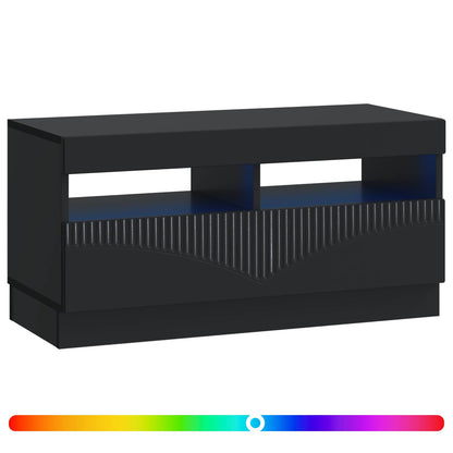 vidaXL LED TV Cabinet Black Engineered Wood
