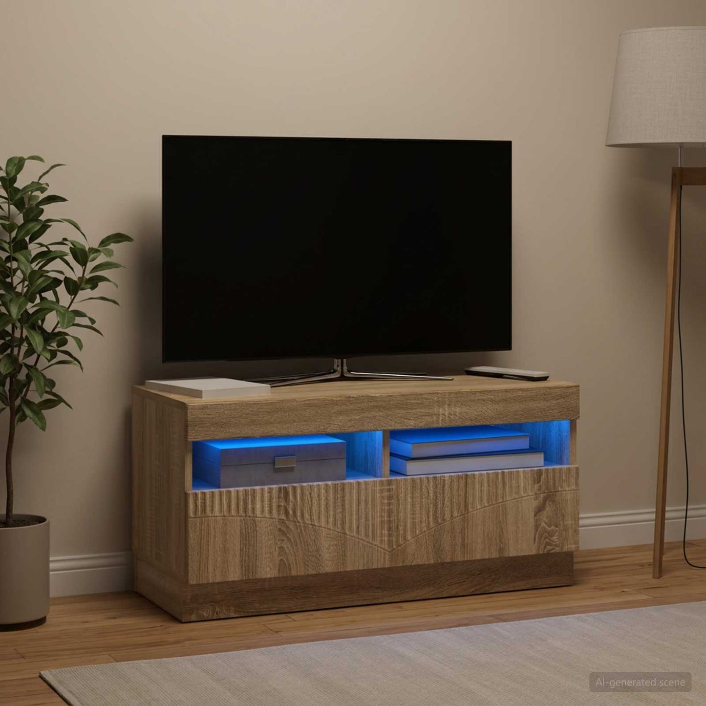 vidaXL LED TV Cabinet Sonoma Oak Engineered Wood