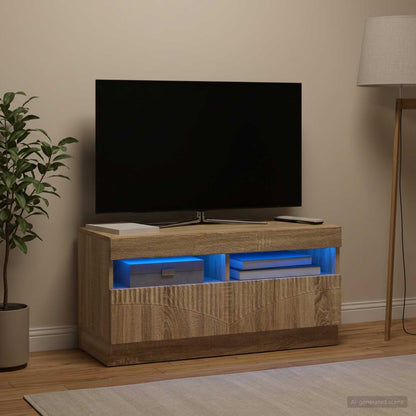 vidaXL LED TV Cabinet Sonoma Oak Engineered Wood