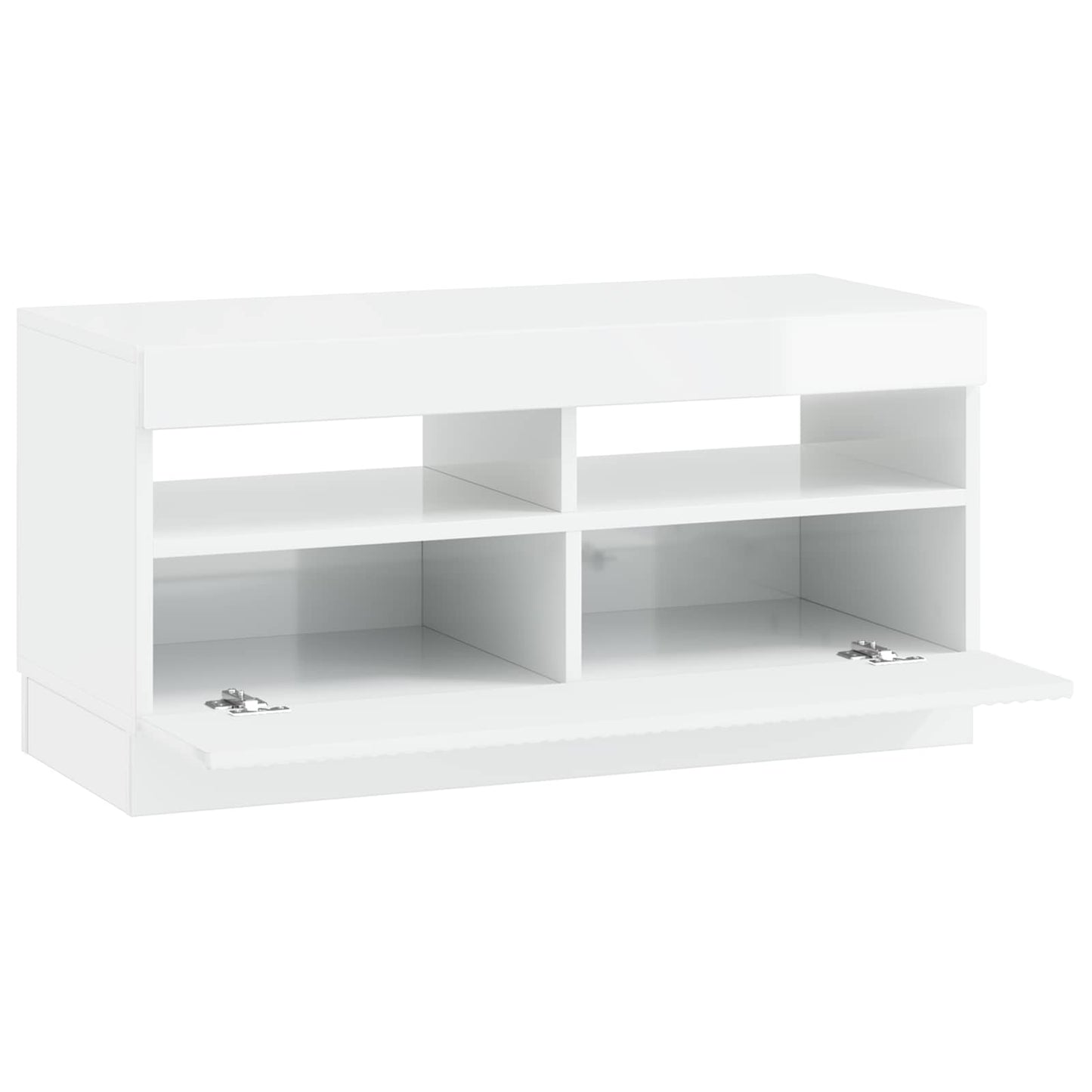 vidaXL LED TV Cabinet High Gloss White Engineered Wood