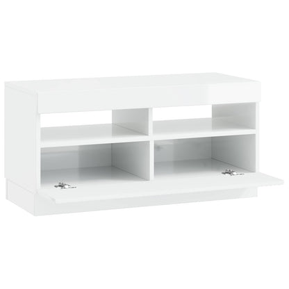 vidaXL LED TV Cabinet High Gloss White Engineered Wood