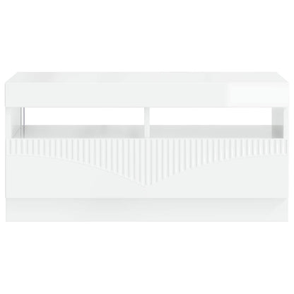vidaXL LED TV Cabinet High Gloss White Engineered Wood