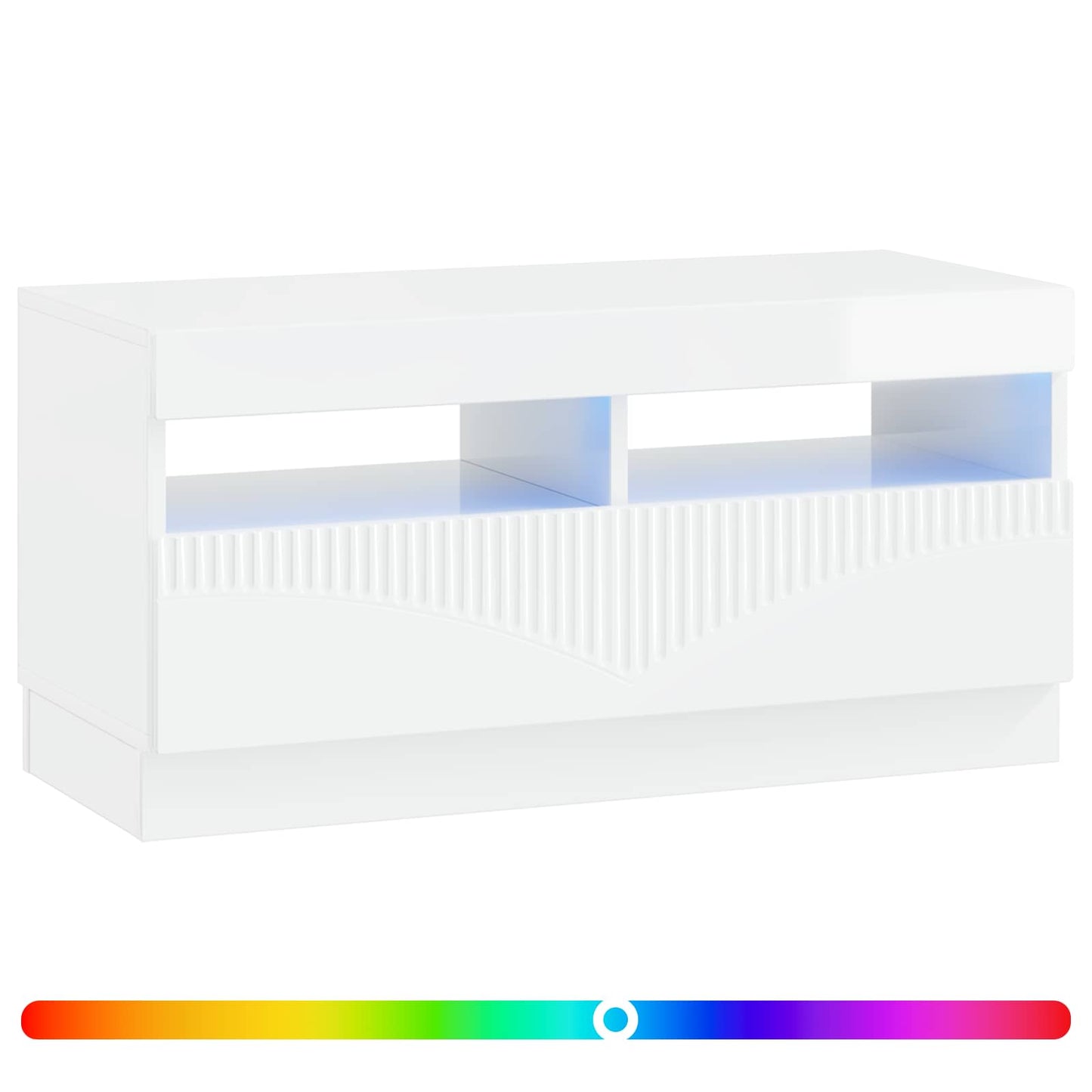 vidaXL LED TV Cabinet High Gloss White Engineered Wood