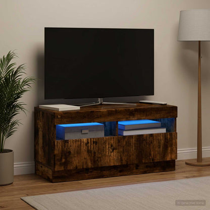 vidaXL LED TV Cabinet Smoked Oak Engineered Wood