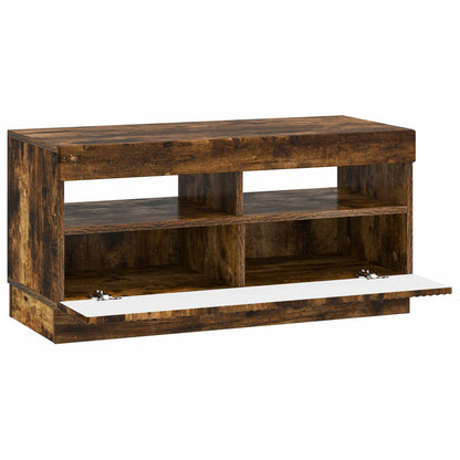 vidaXL LED TV Cabinet Smoked Oak Engineered Wood