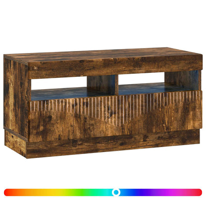 vidaXL LED TV Cabinet Smoked Oak Engineered Wood