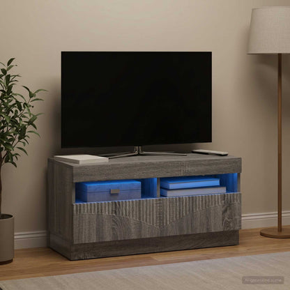 vidaXL LED TV Cabinet Grey Sonoma Engineered Wood