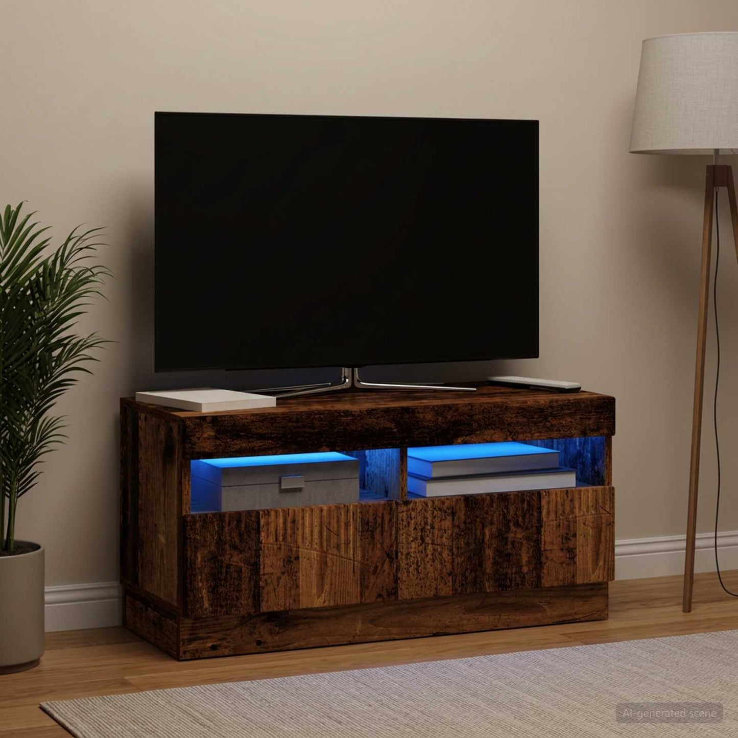 vidaXL LED TV Cabinet Old Wood Engineered Wood
