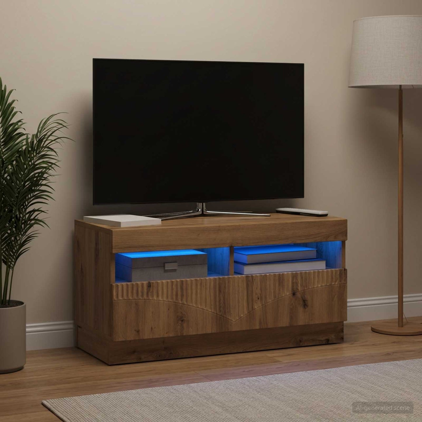 vidaXL LED TV Cabinet Artisan Oak Engineered Wood