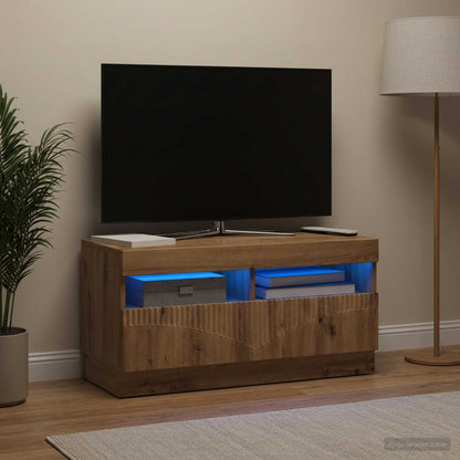 vidaXL LED TV Cabinet Artisan Oak Engineered Wood