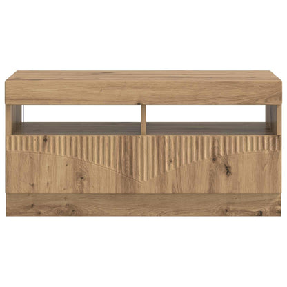 vidaXL LED TV Cabinet Artisan Oak Engineered Wood