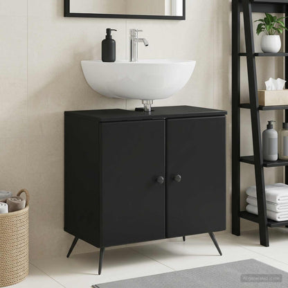vidaXL Bathroom Sink Cabinet BREDA Black 59.5 x 31.5x 59 cm