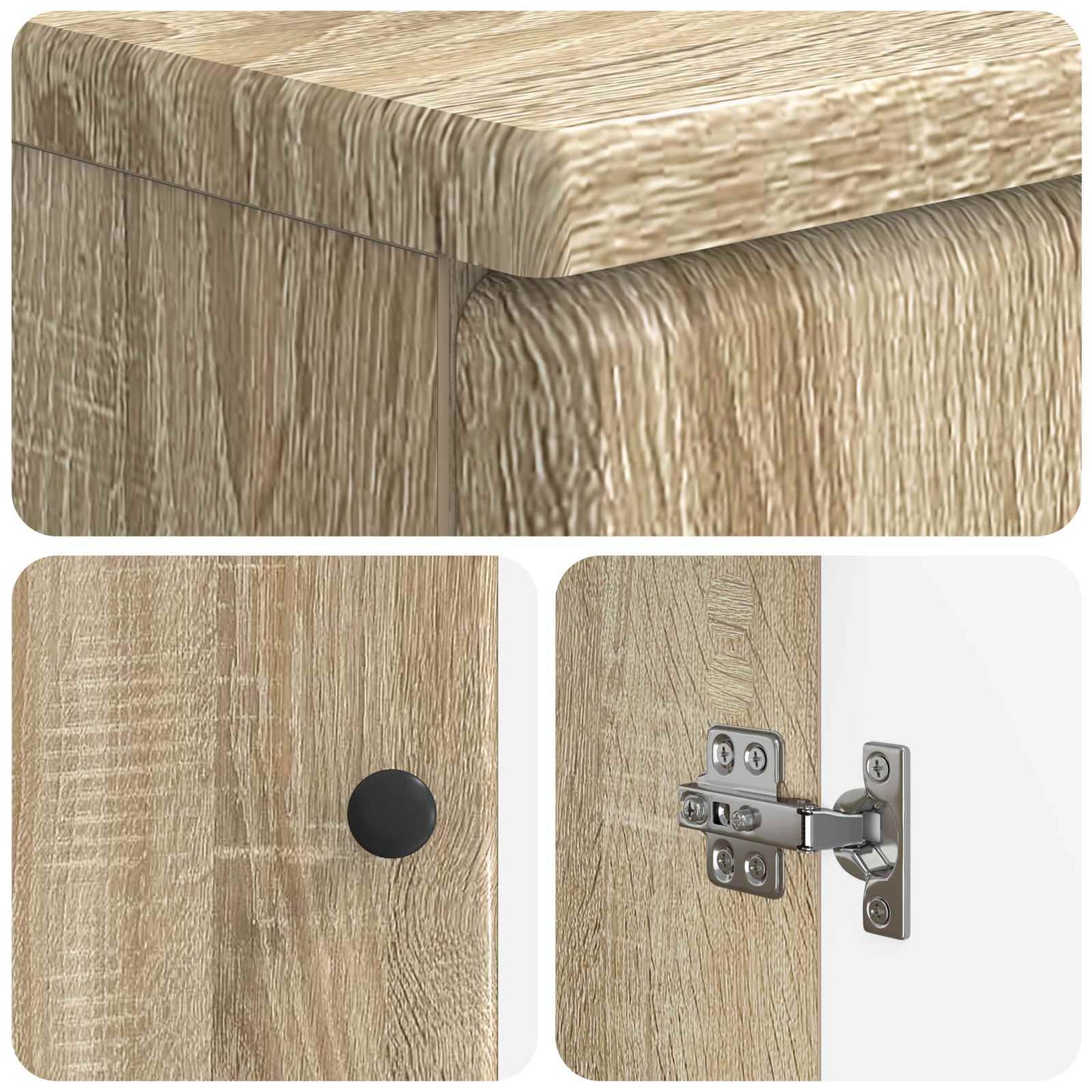 vidaXL Bathroom Sink Cabinet BREDA Sonoma Oak 59.5 x 31.5x 59 cm